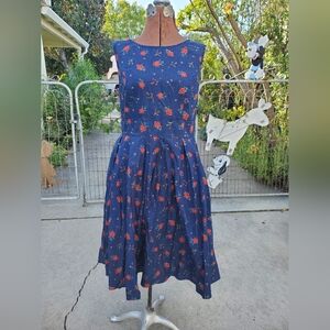 Miss Lulo Blueand Red Ladybug Beetle Dress